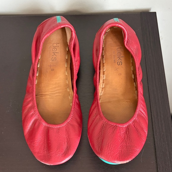 Tieks Womens Pink Leather Round Toe Slip On Low Top Casual Ballet Flats Sz 8